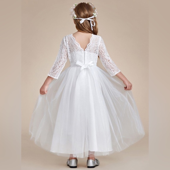 Xiaanman NWT tulle lace modest flower girl bridal dress size 16/150 - Picture 2 of 12
